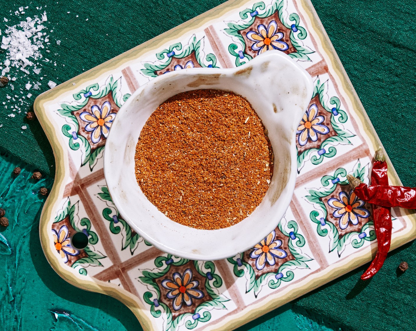 step 1 In a small bowl or jar, add Chili Powder (2 Tbsp), Ground Cumin (1 Tbsp), Smoked Paprika (1 tsp), McCormick® Garlic Powder (1 tsp), Fine Salt (1 tsp), Freshly Ground Black Pepper (1 tsp), Dried Oregano (1/2 tsp), Onion Powder (1/2 tsp), Granulated Sugar (1/2 tsp), and Cayenne Pepper (1/2 tsp) and mix until combined. Store in an airtight container.