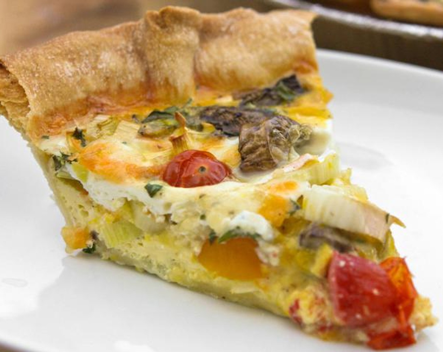 Leek, Tomato and Mushroom Quiche