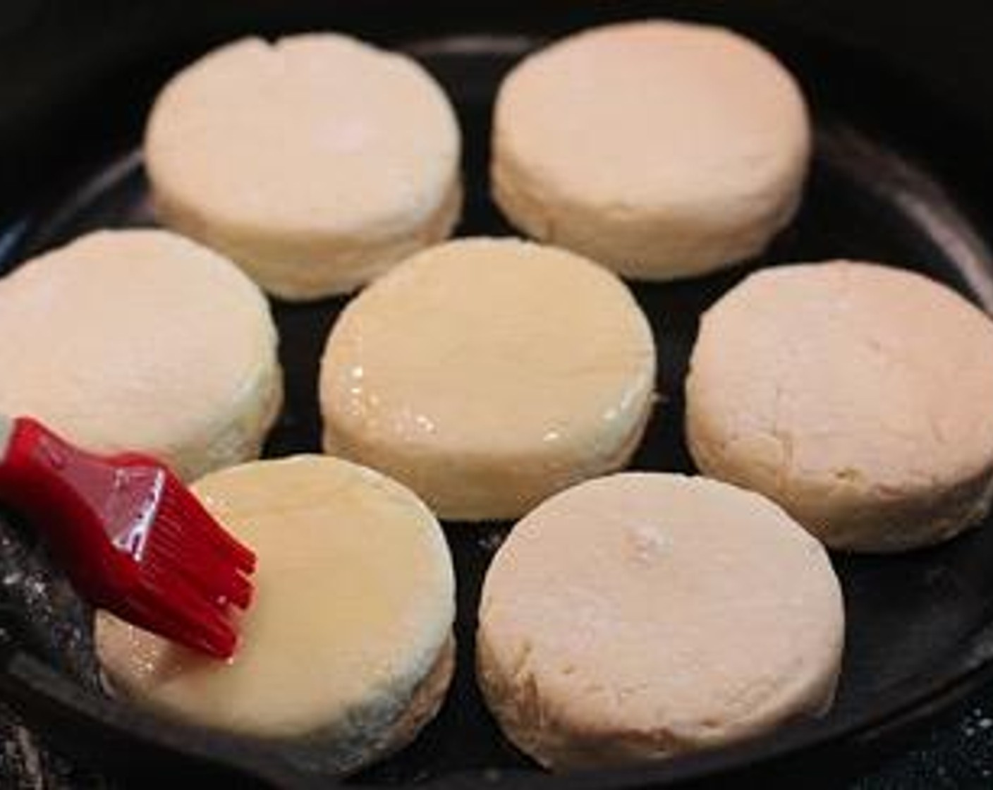 step 6 Brush tops with buttermilk.