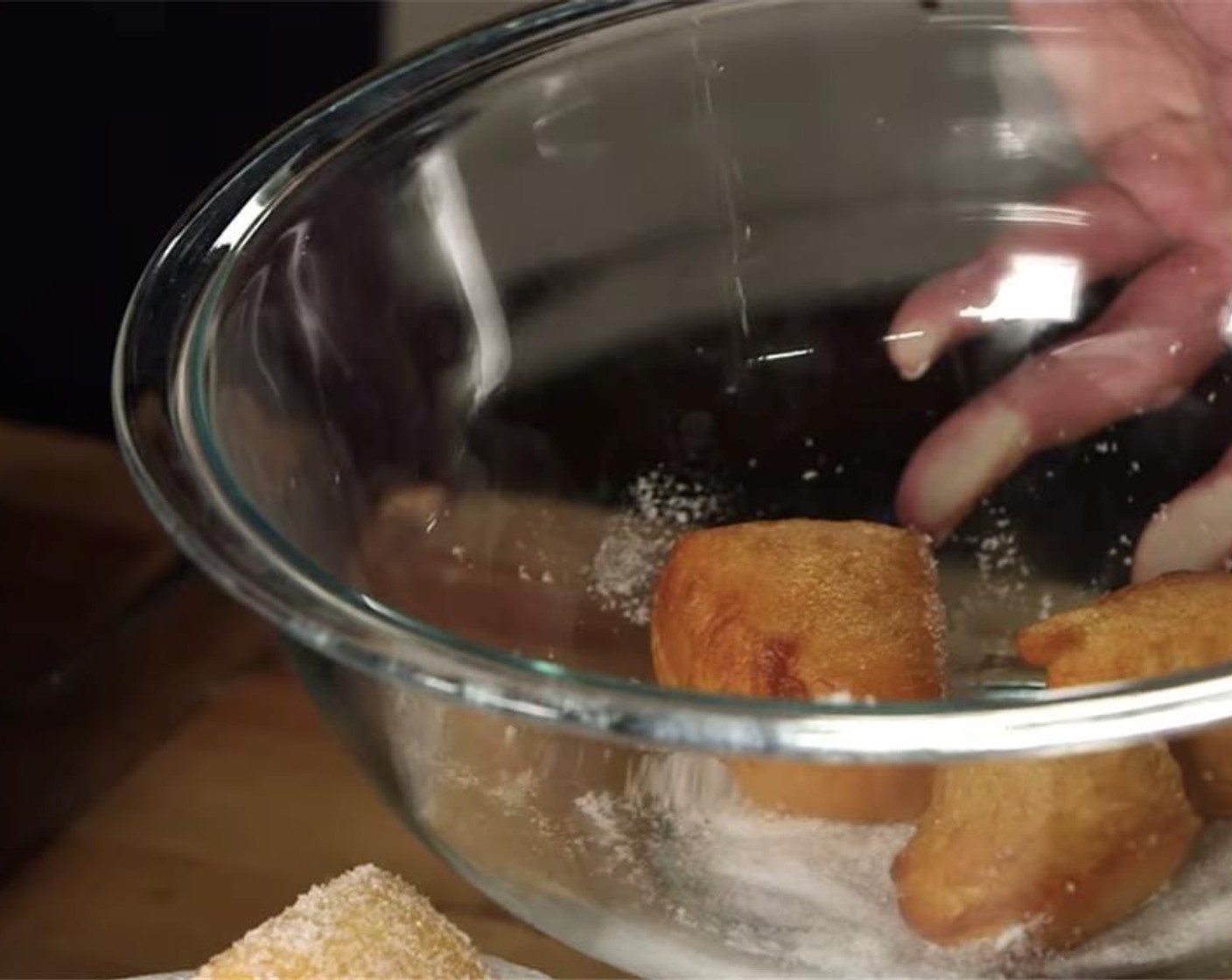 step 6 While they're still warm, roll the doughnut bites in Granulated Sugar (1/4 cup).