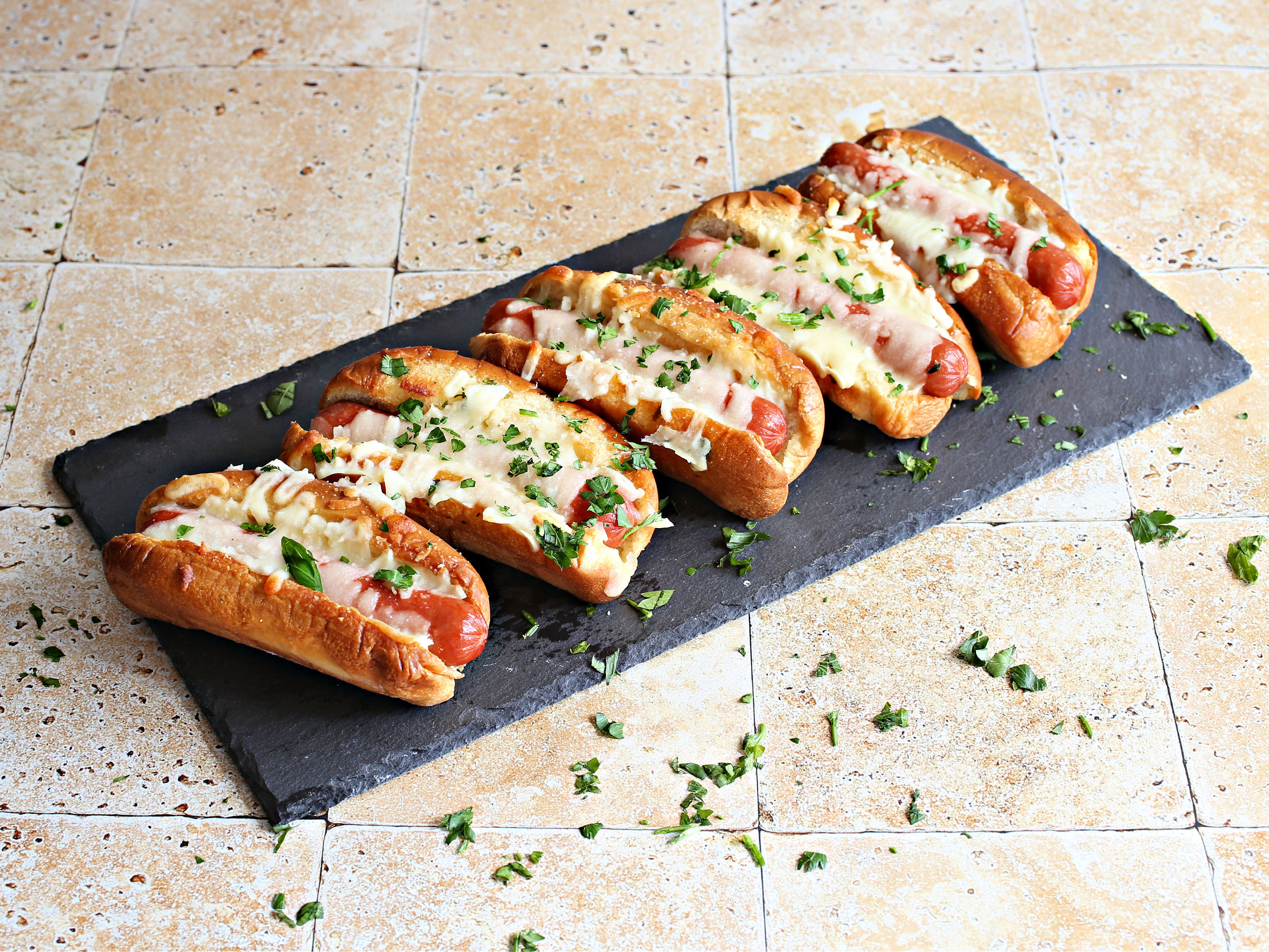 Loaded Cheesy Baked Hot Dogs Recipe SideChef
