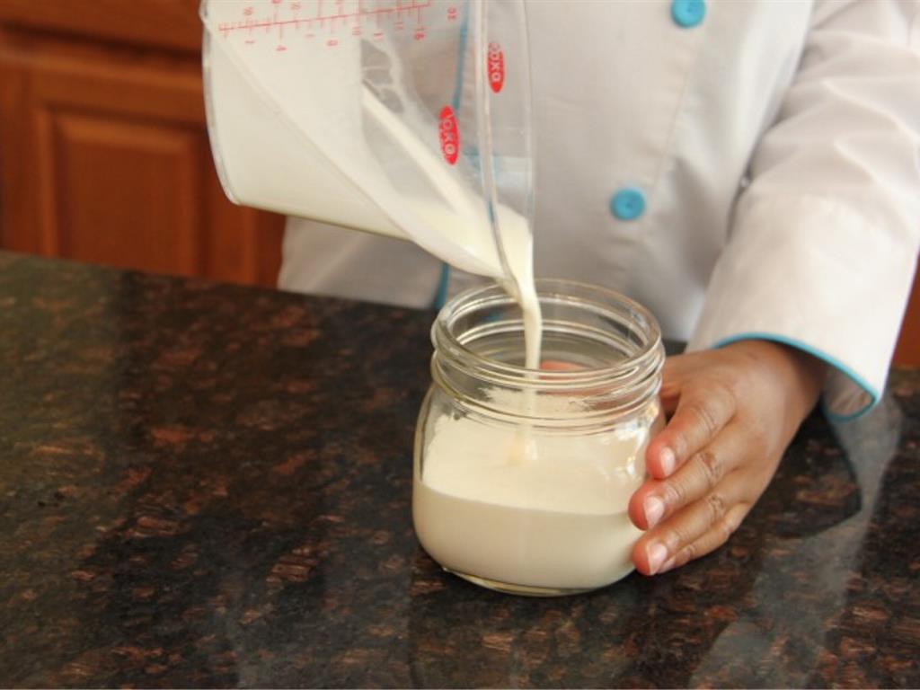 Step 7 of Three Layer Strawberry Pancakes Recipe: For the homemade whipped cream, add the Vanilla Extract (1 teaspoon), Granulated Sugar (3 tablespoon), and Heavy Cream (1 cup) in a tightly closed mason jar and then shake for a couple of minutes until thick and creamy.