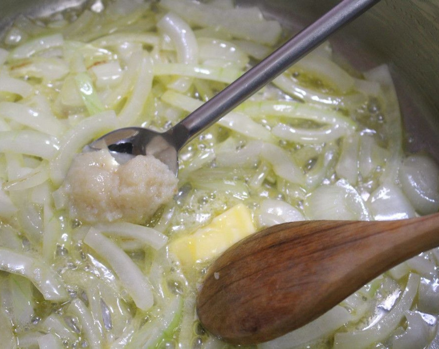 step 2 Add Garlic Paste (1 tsp), sauté for 1 minute.