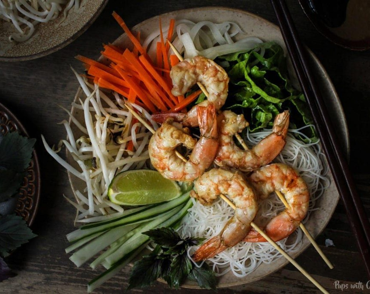 Vietnamese Grilled Shrimp Vermicelli Noodle Bowl