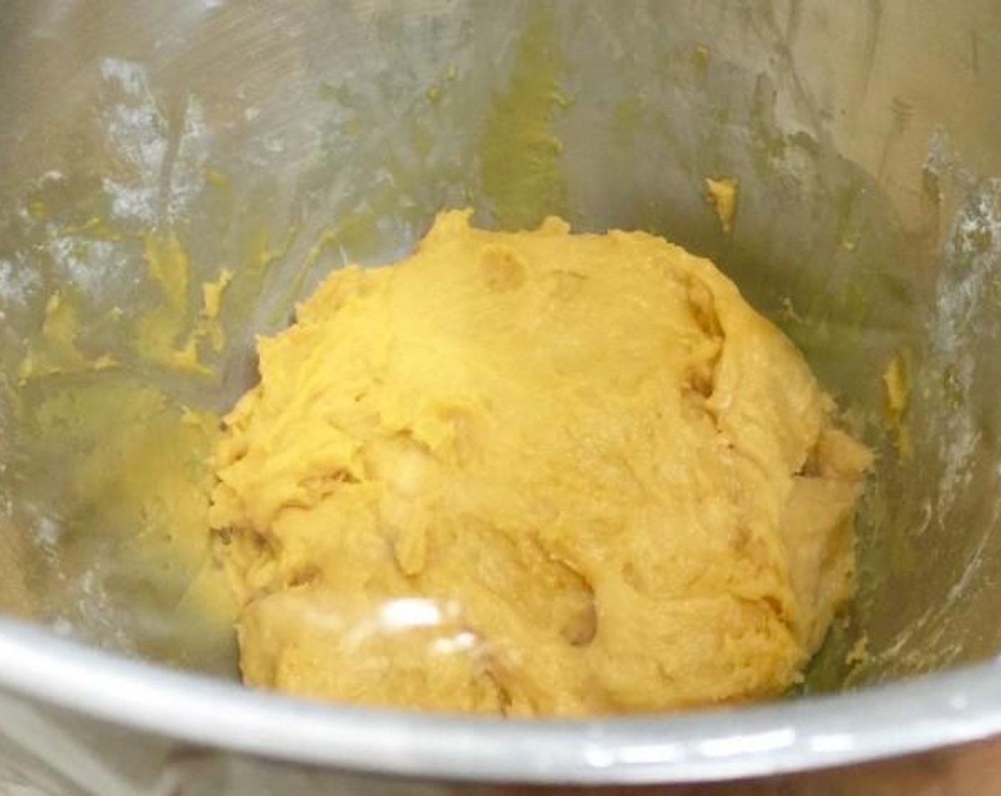 step 6 Remove the dough from mixer, cover the mixing bowl with cling wrap and chill in refrigerator for 1 hour.