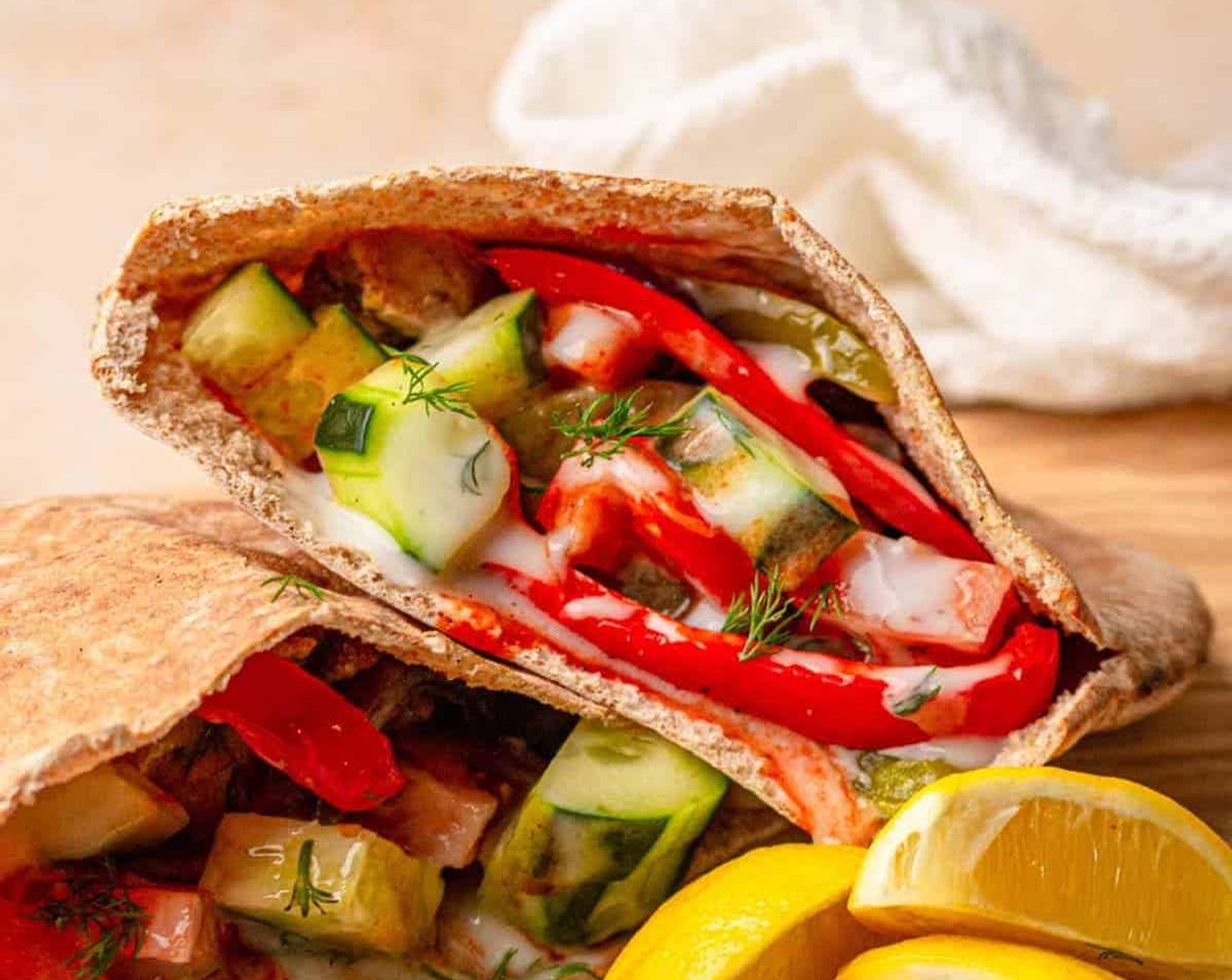 Healthy Mediterranean-Style Chicken Pita Pockets