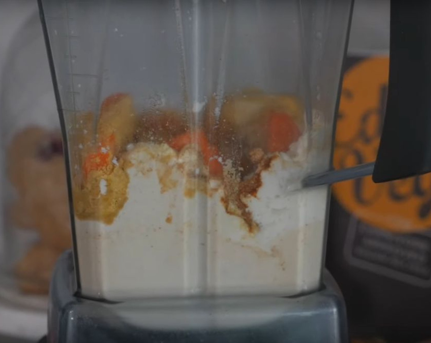step 1 Add Silken Tofu (1 cup), Carrot (1), juice from Lemon (1), Apple Cider Vinegar (1 tsp), Simply Organic Garlic Powder (1 tsp), Simply Organic Onion Powder (1 tsp), Dry Mustard (1/2 tsp), Nutritional Yeast (2 Tbsp), and Sea Salt (1/2 tsp) to a blender and blend until smooth.