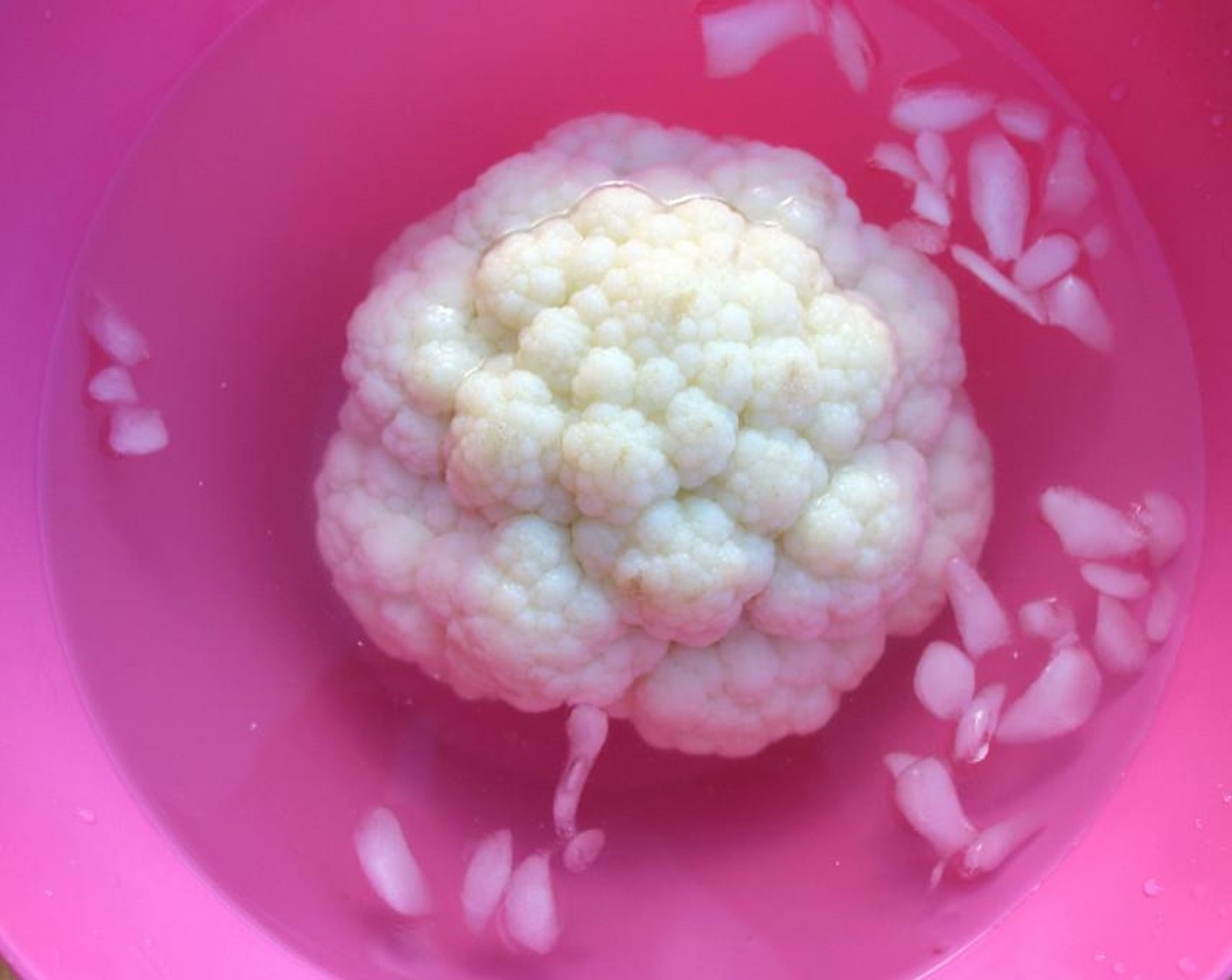 step 1 Cook, shock and drain Cauliflower (1 head) in lightly salted water until it is cooked through but still holds it shape.