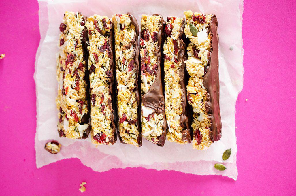 ChocolateDipped Chewy Granola Bars Recipe SideChef