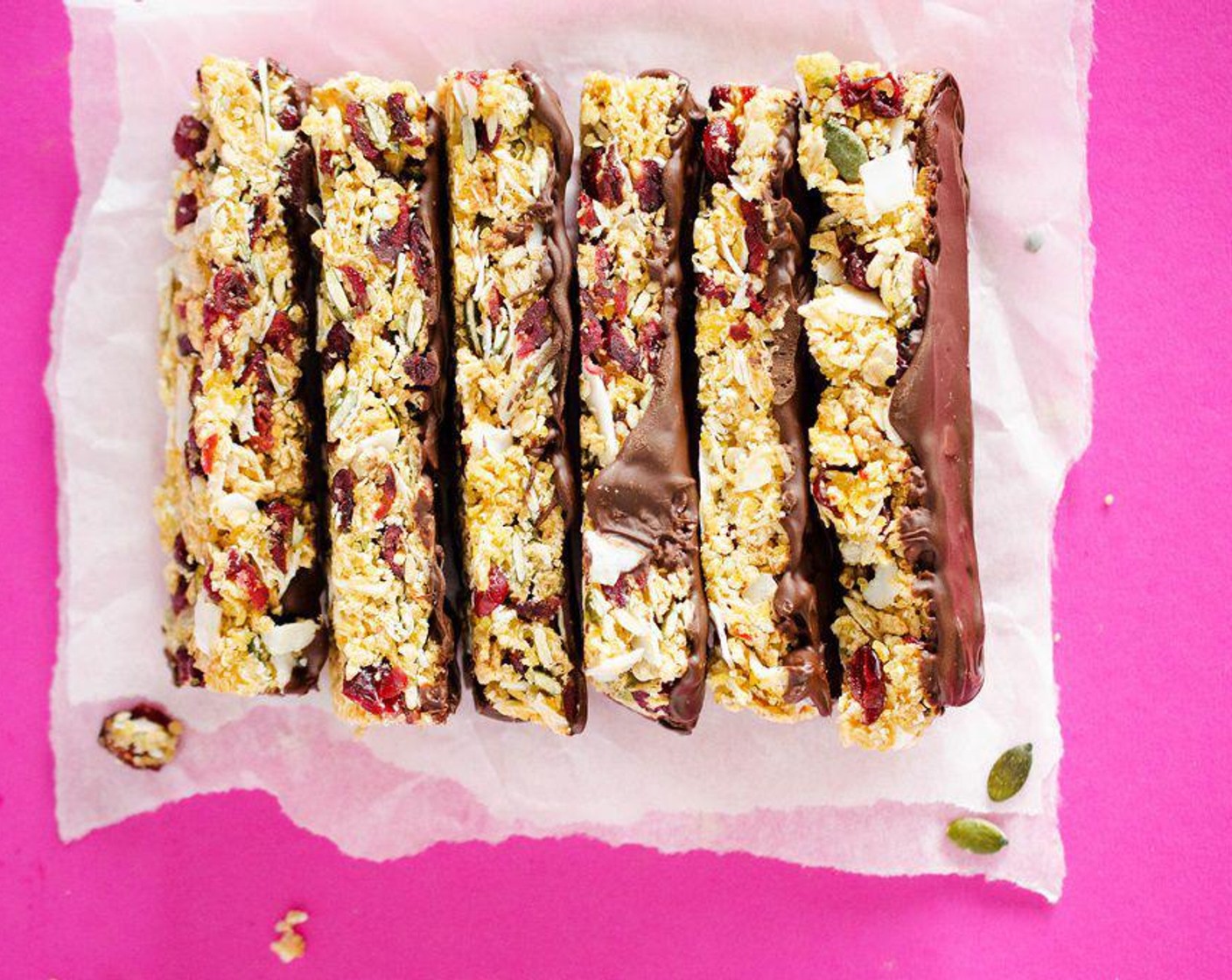 Chocolate-Dipped Chewy Granola Bars