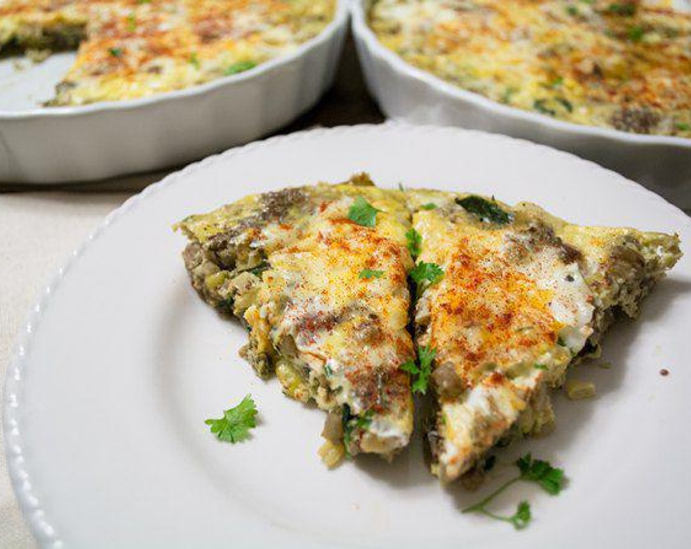 Eggplant, Sausage, and Flax Frittata