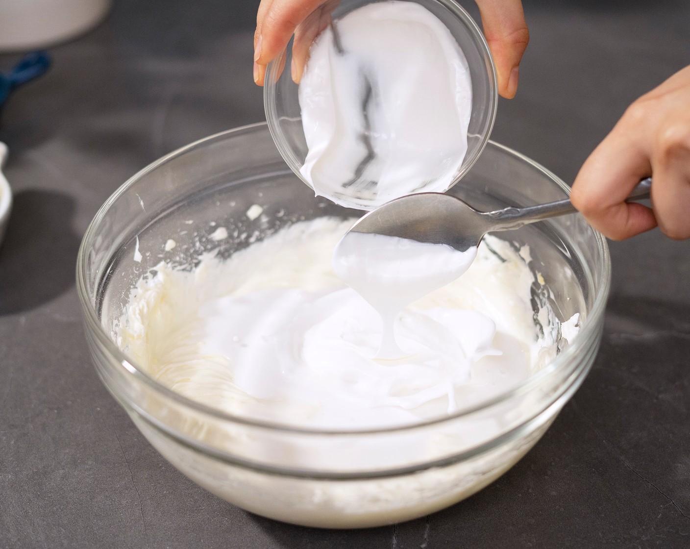 step 5 Add Sour Cream (1/4 cup) and Coconut Cream (1/3 cup), and beat on low speed until smooth.