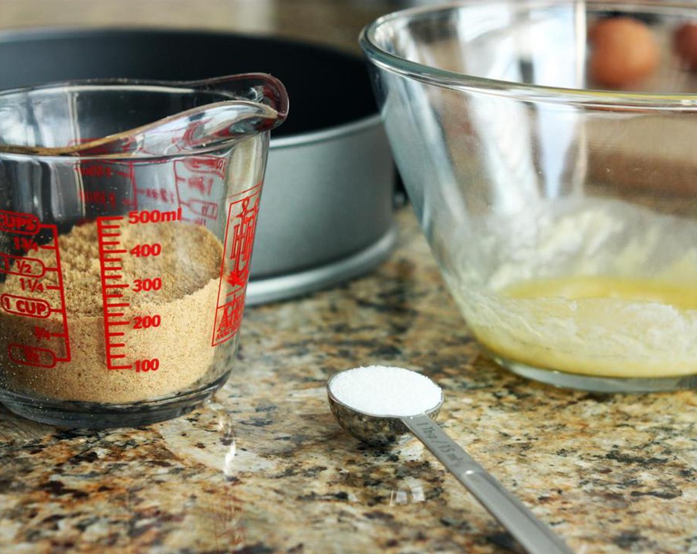 step 3 Add the Graham Cracker Crumbs (1 cup) and the Granulated Sugar (1 Tbsp) and then mix with a fork.