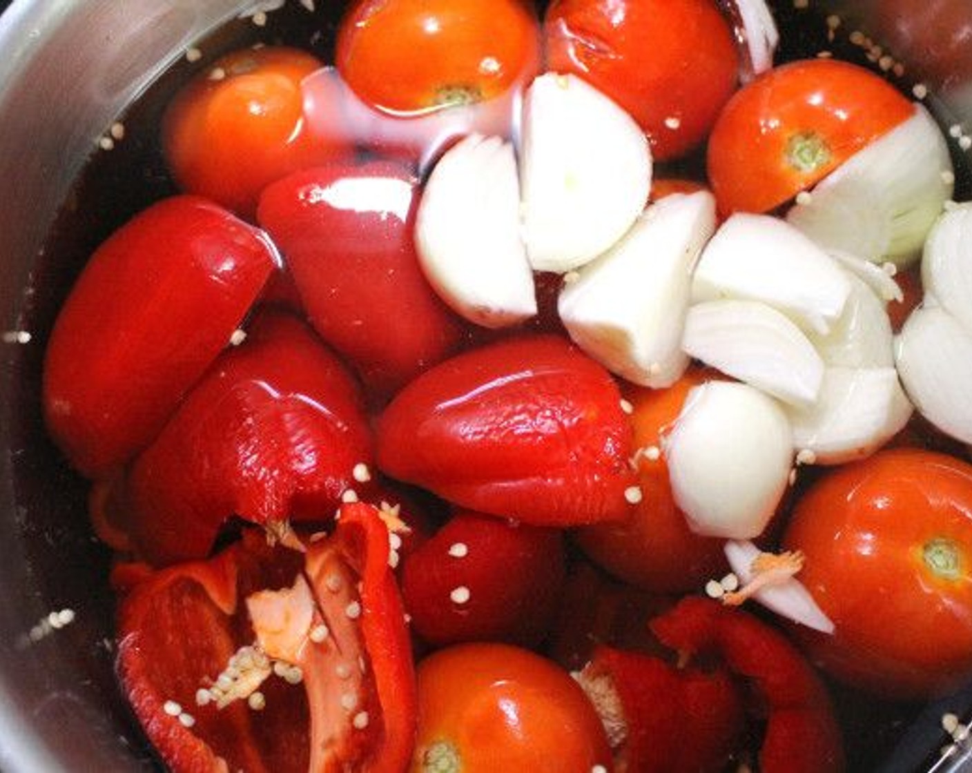 step 3 Add Chicken Broth (16 cups), simmer until liquid has reduced to 2 quarts, about 30-45 minutes.