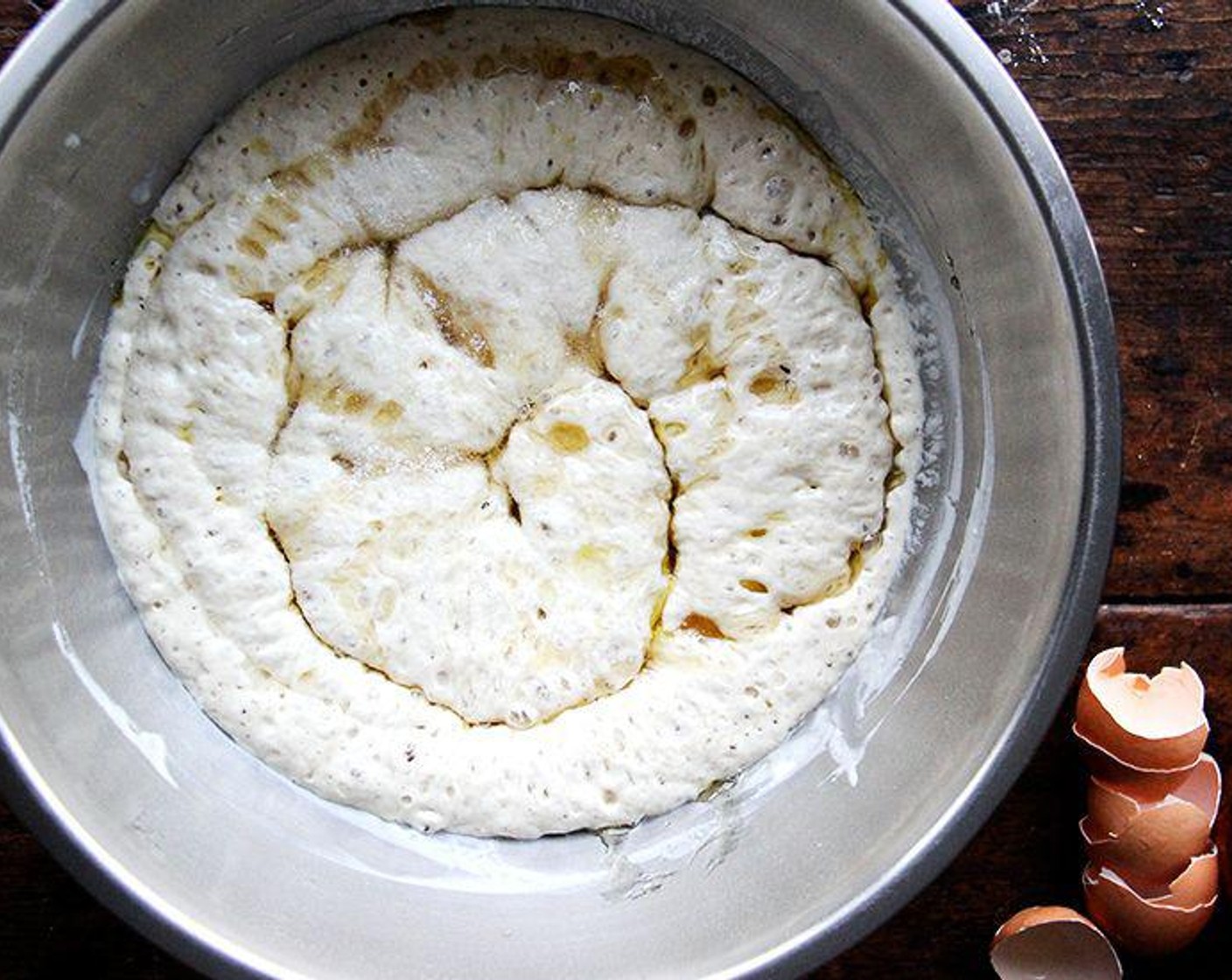 step 3 Directly into the bowl, add the Salt (1 Tbsp), Honey (1/4 cup), Safflower Oil (1/2 cup), and Eggs (2).