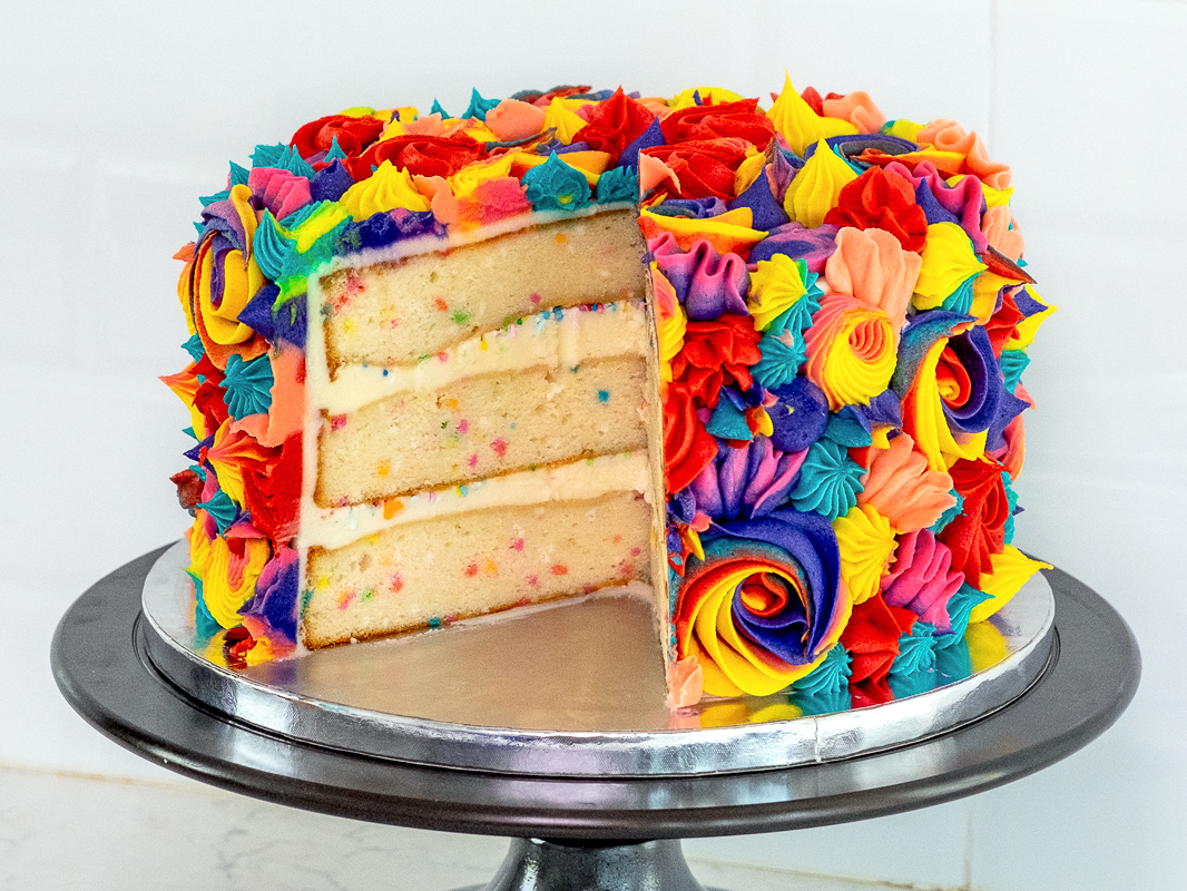Rainbow Funfetti Cake Recipe SideChef