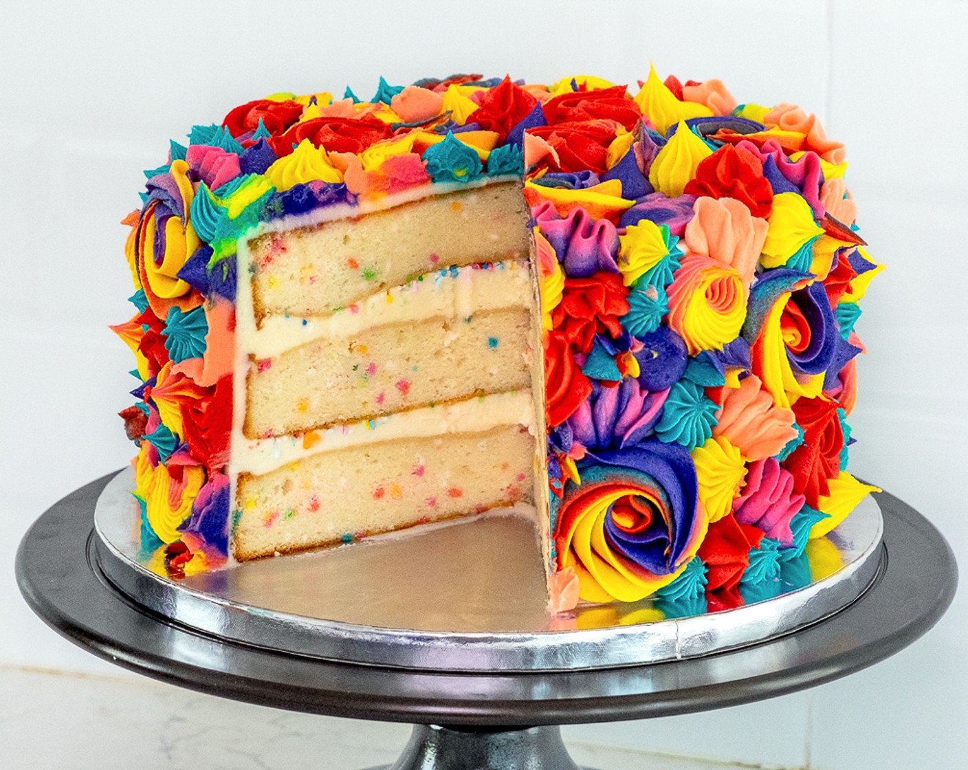 Rainbow Funfetti Cake