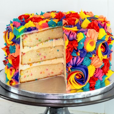Rainbow Funfetti Cake Recipe | SideChef