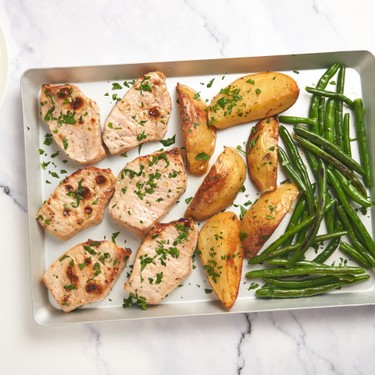 Sheet Pan Pork Chops with Potatoes and Green Beans Recipe | SideChef