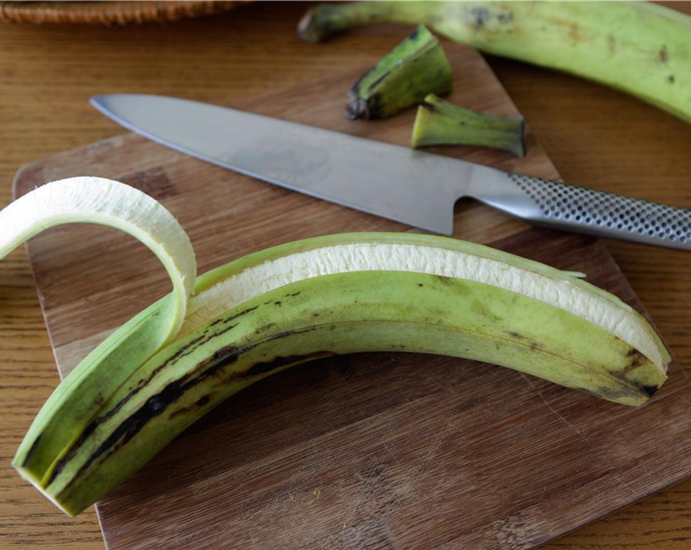 step 4 Peel the plantain.