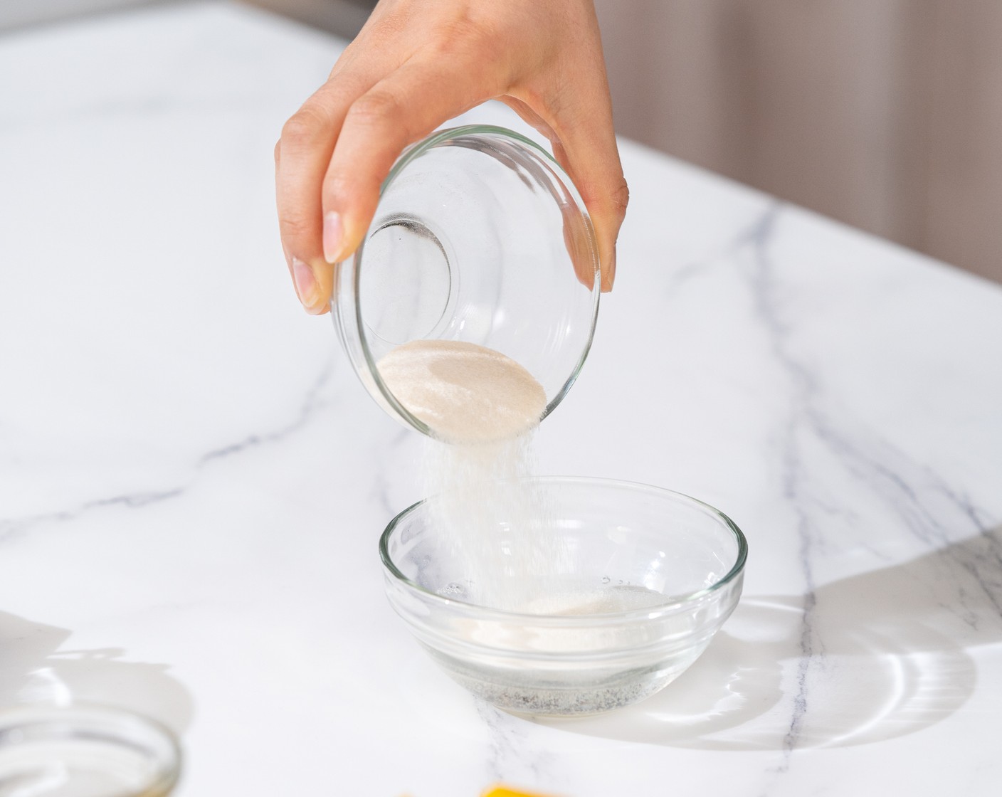 step 1 In a small bowl, pour the Gelatin Powder (1 Tbsp) into the Water (3 Tbsp). Set a side.