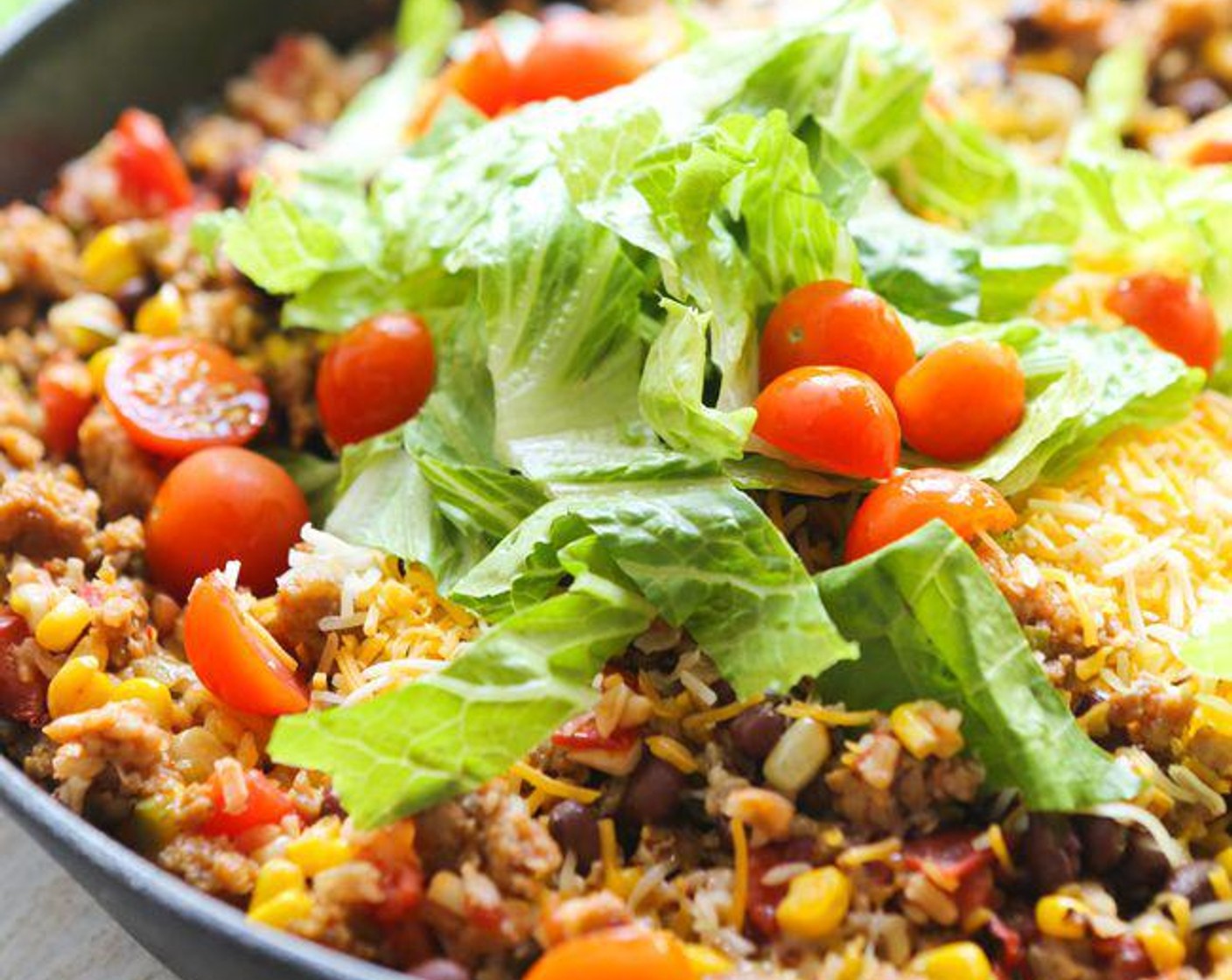 One-Pan Rice and Beans Taco Skillet