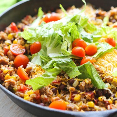 One-Pan Rice and Beans Taco Skillet Recipe | SideChef
