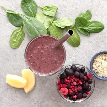 Less Fruit, Not Gross Berry Green Smoothie Recipe | SideChef