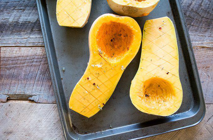 Roasted And Stuffed Butternut Squash