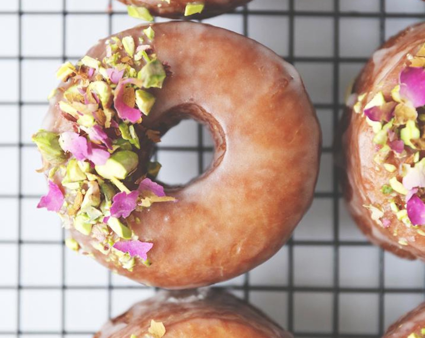 Rose + Pistachio Brioche Doughnuts