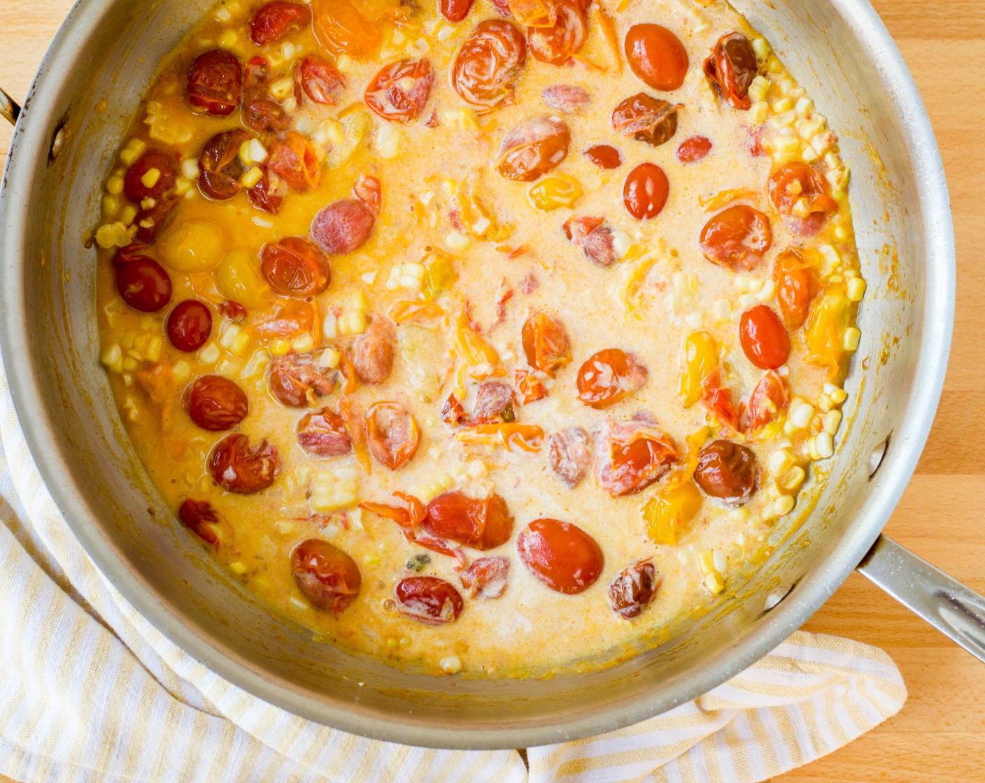 step 4 Add the Heavy Cream (1/2 cup) and the zest and juice of the Lemon (1) and raise the heat to high. Bring the mixture to a boil, then reduce the heat and simmer until thickened, approximately 5 minutes.