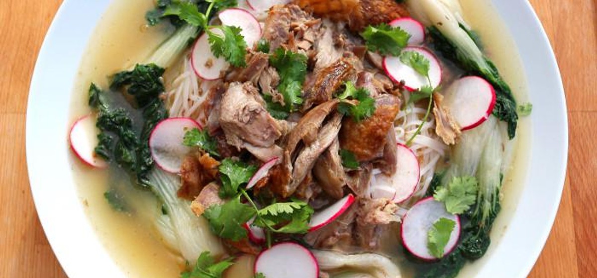 Duck Soup with Rice Noodles and Baby Bok Choy Recipe SideChef