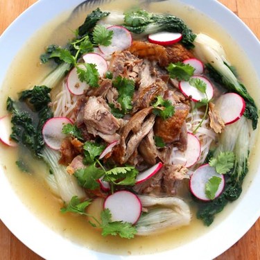 Duck Soup with Rice Noodles and Baby Bok Choy Recipe | SideChef
