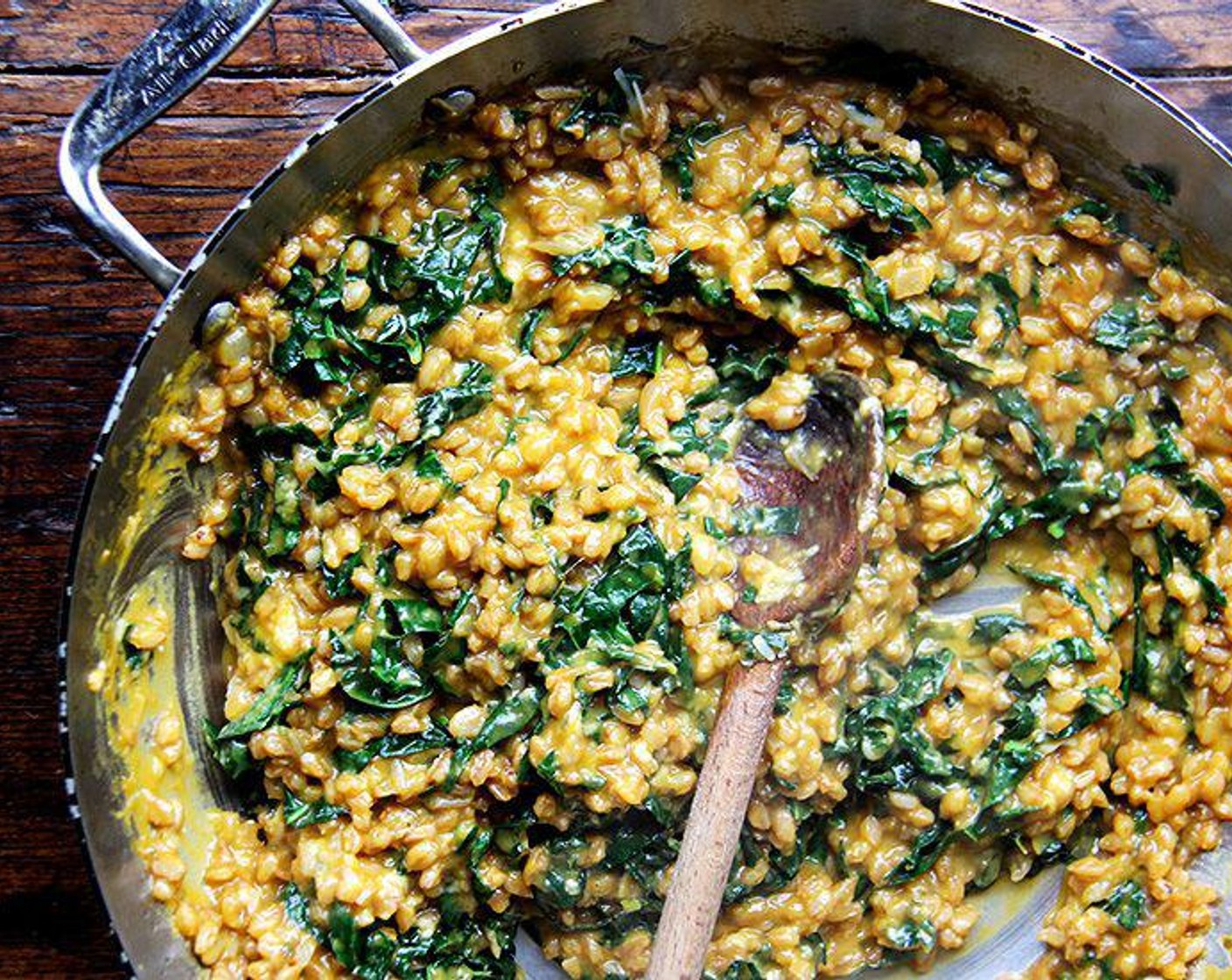 Farro Risotto with Squash and Kale