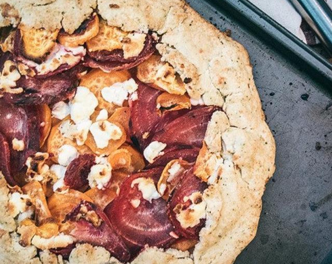 Sweet Potato Beet and Goat Cheese Galette