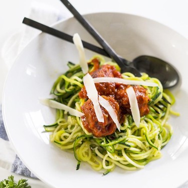 Zucchini Noodles with Mini Turkey Meatballs Recipe | SideChef