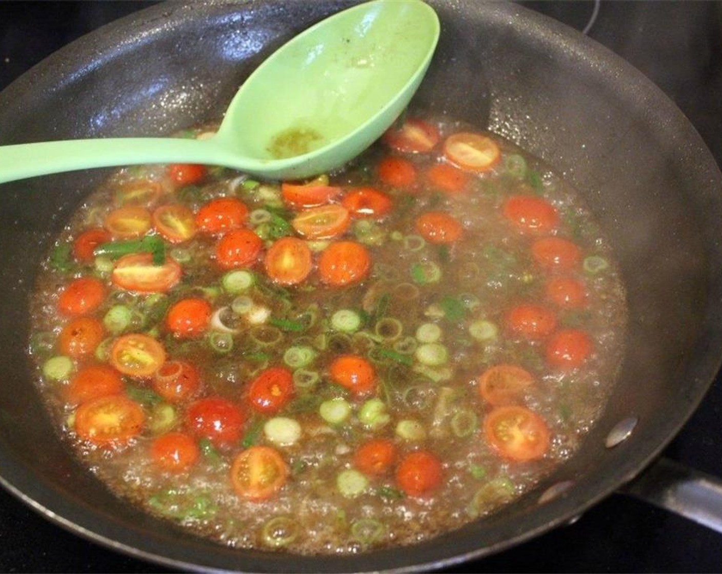 step 9 Stir the wine a little to combine. You want a thicker sauce so let the sauce reduce by half or more.