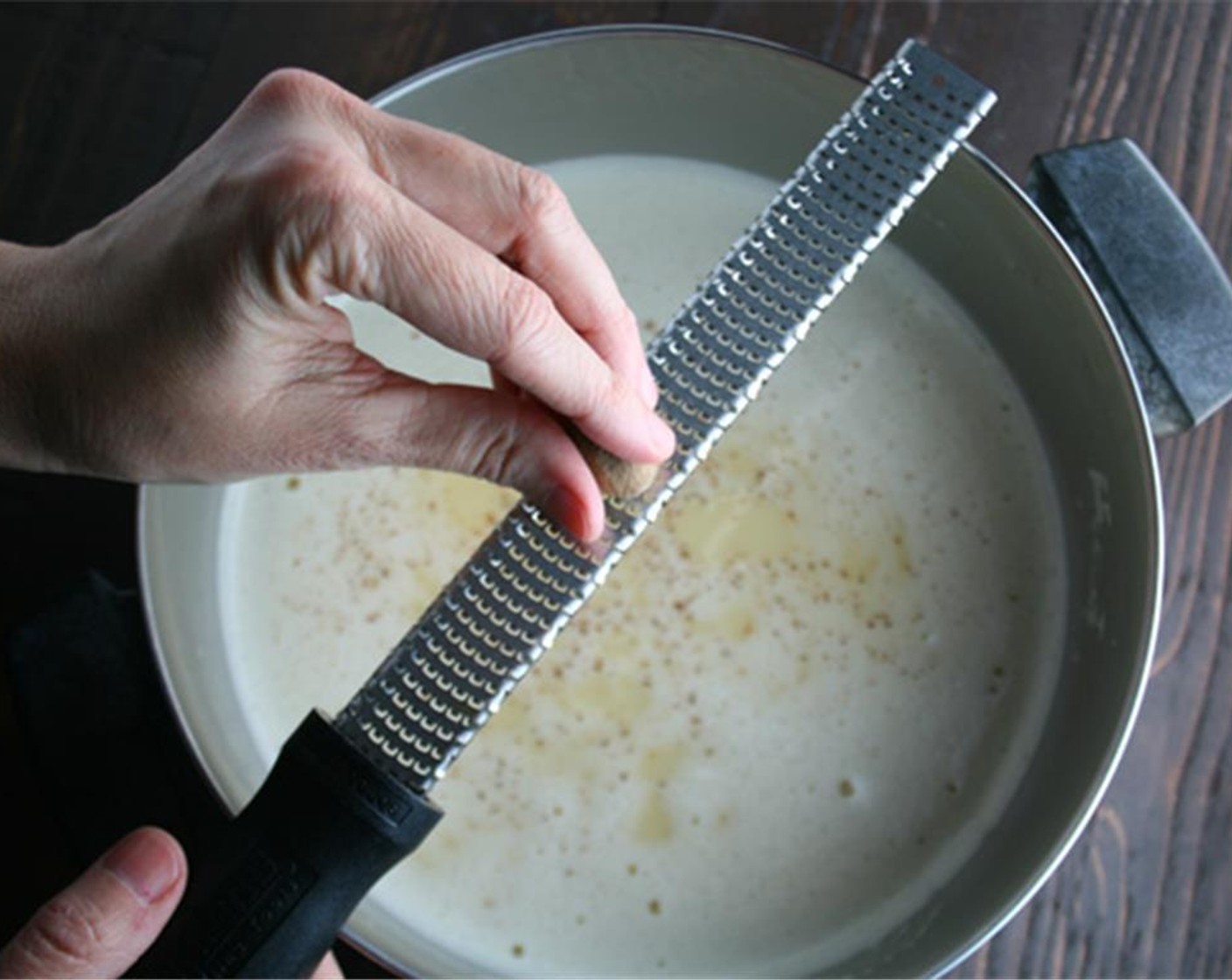 step 3 Remove from heat and add Vanilla Extract (1 tsp) and Ground Nutmeg (to taste). Stir to combine, then pour into a pitcher and refrigerate until cold.