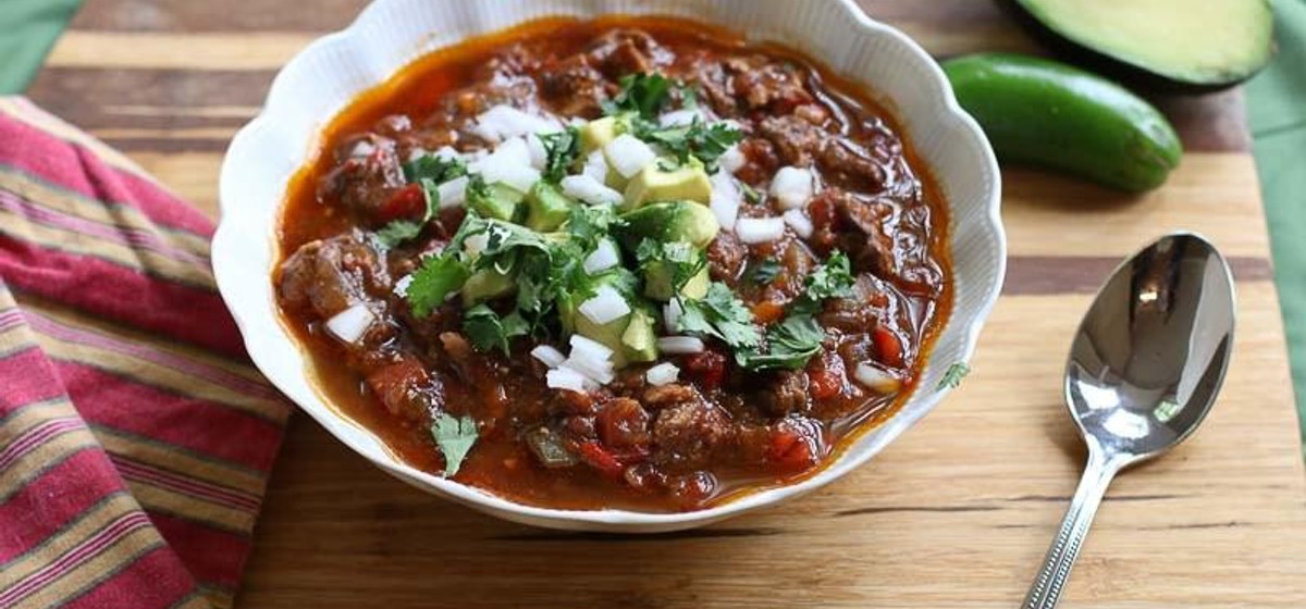 Paleo Bison, Bacon, and Pot Roast Chili Recipe SideChef