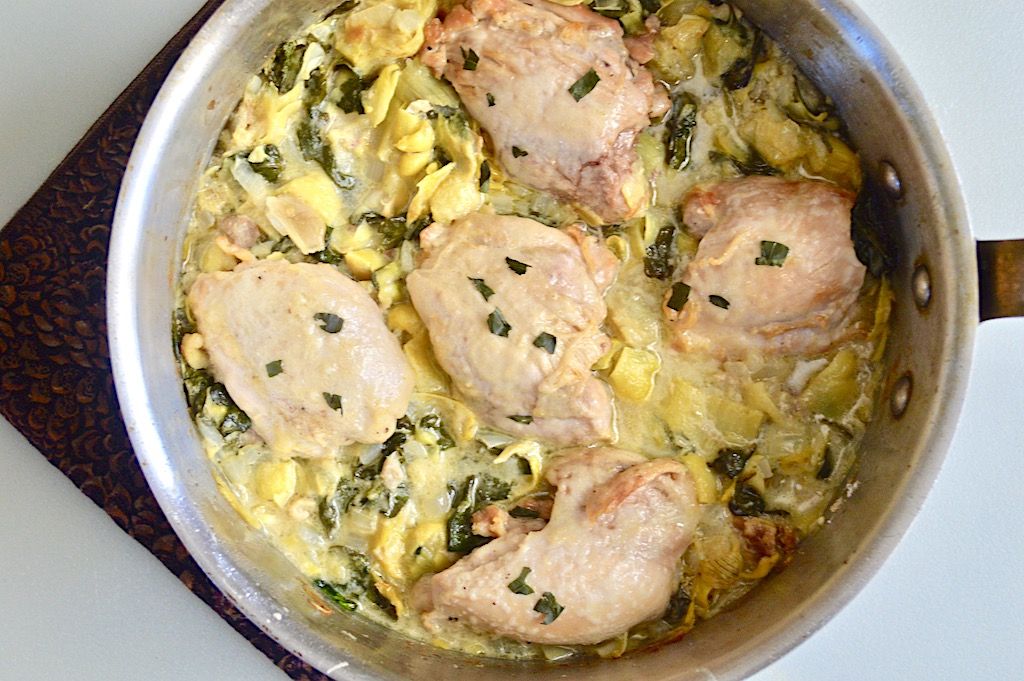 Spinach Artichoke Skillet Chicken Recipe SideChef