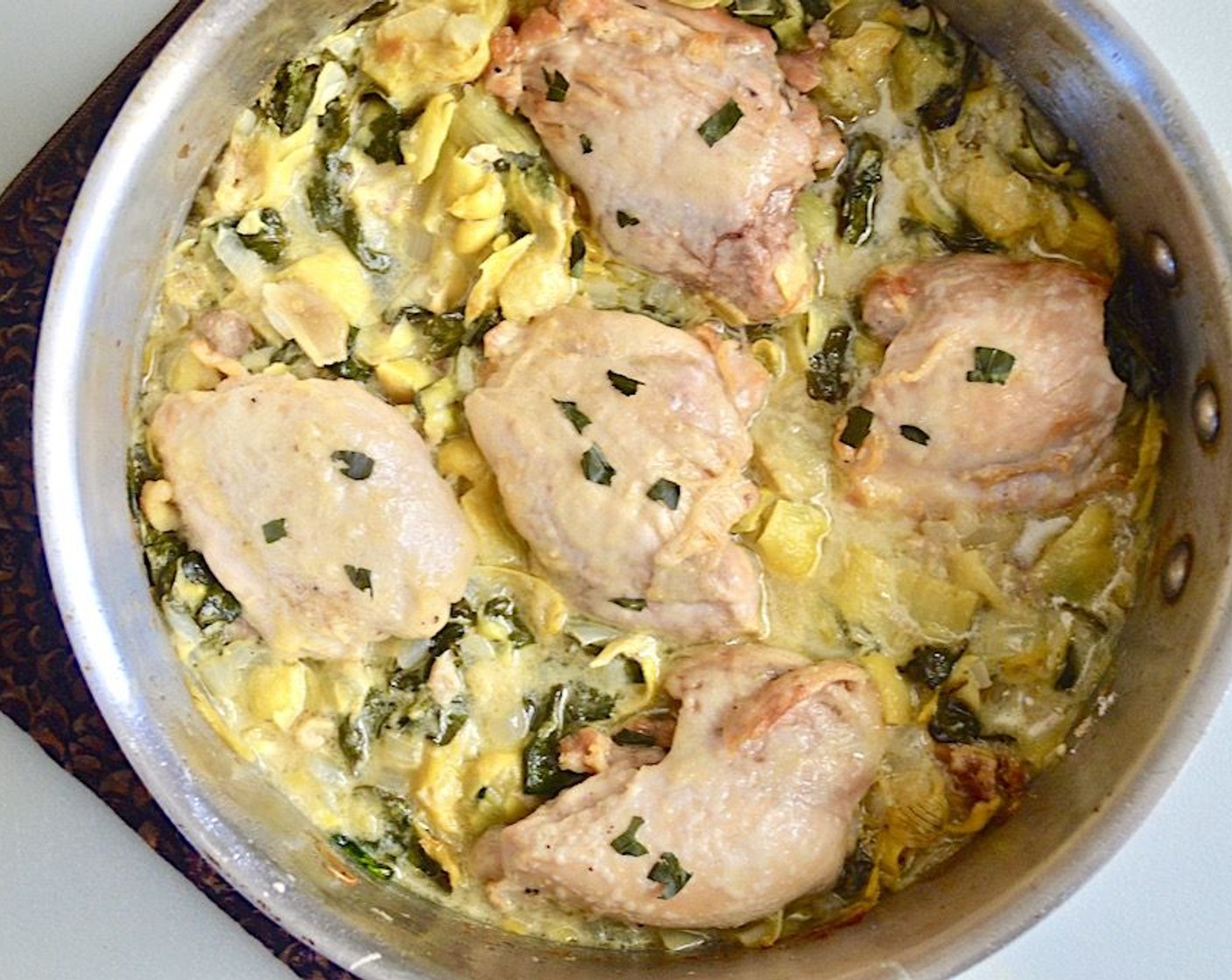 Spinach Artichoke Skillet Chicken