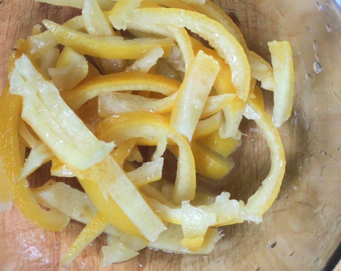 step 2 Julienne the Preserved Lemons (2). Chop the Fresh Cilantro (1/4 cup).