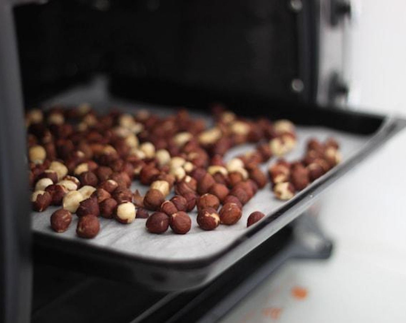 step 2 Toast the hazelnuts for 15 minutes, until their skins begin to crack.