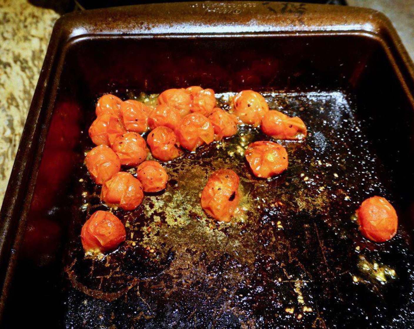 step 3 Arrange in one layer on a baking pan/sheet and bake until the tomatoes wilt, about 20 minutes.