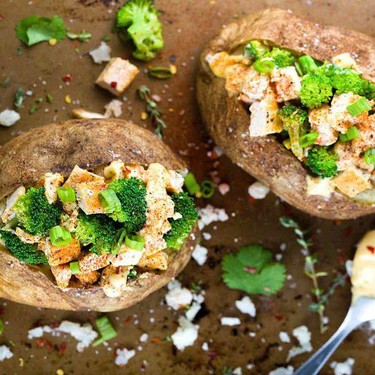 Chicken Broccoli Stuffed Baked Potato with Cheese Recipe | SideChef