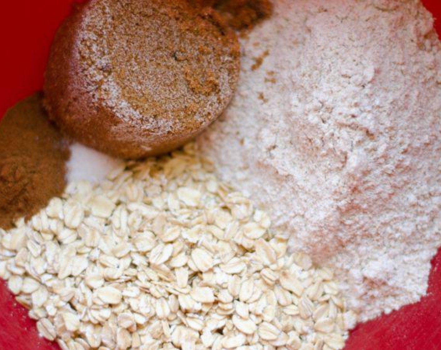 step 2 Mix Whole Wheat Flour (1 1/4 cups), Brown Sugar (3/4 cup), Simply Organic Cinnamon, Ground (1 tsp), and Salt (1/4 tsp).