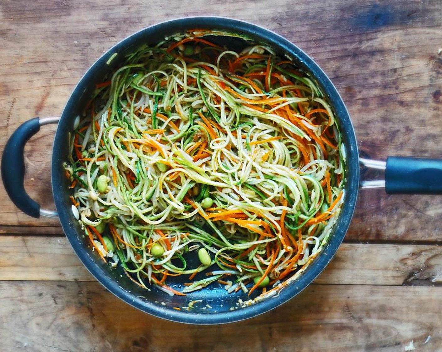 step 3 Toss in the vegetables. Season with Salt (to taste) and Ground Black Pepper (to taste). Cook 7 to 10 minutes until warm and tender, keeping a crunch on the vegetables.