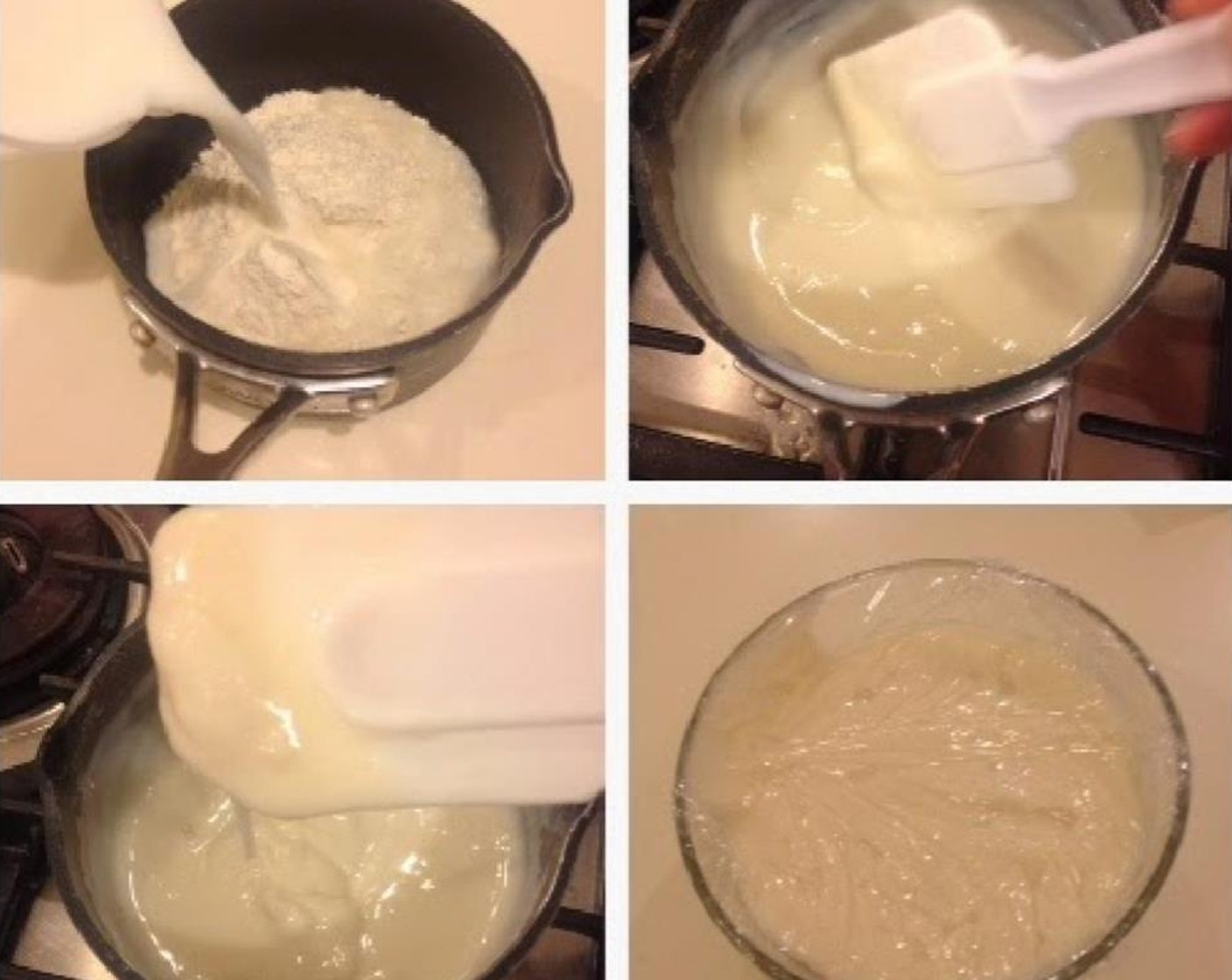 step 2 To prepare the tangzhong roux: mix the Bread Flour (1/3 cup) with Milk (1/2 cup) and Water (1/2 cup) until all flour dissolve and has no lumps.