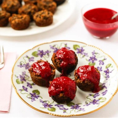 Cranapple Banana Muffins with Raspberry Topping Recipe | SideChef