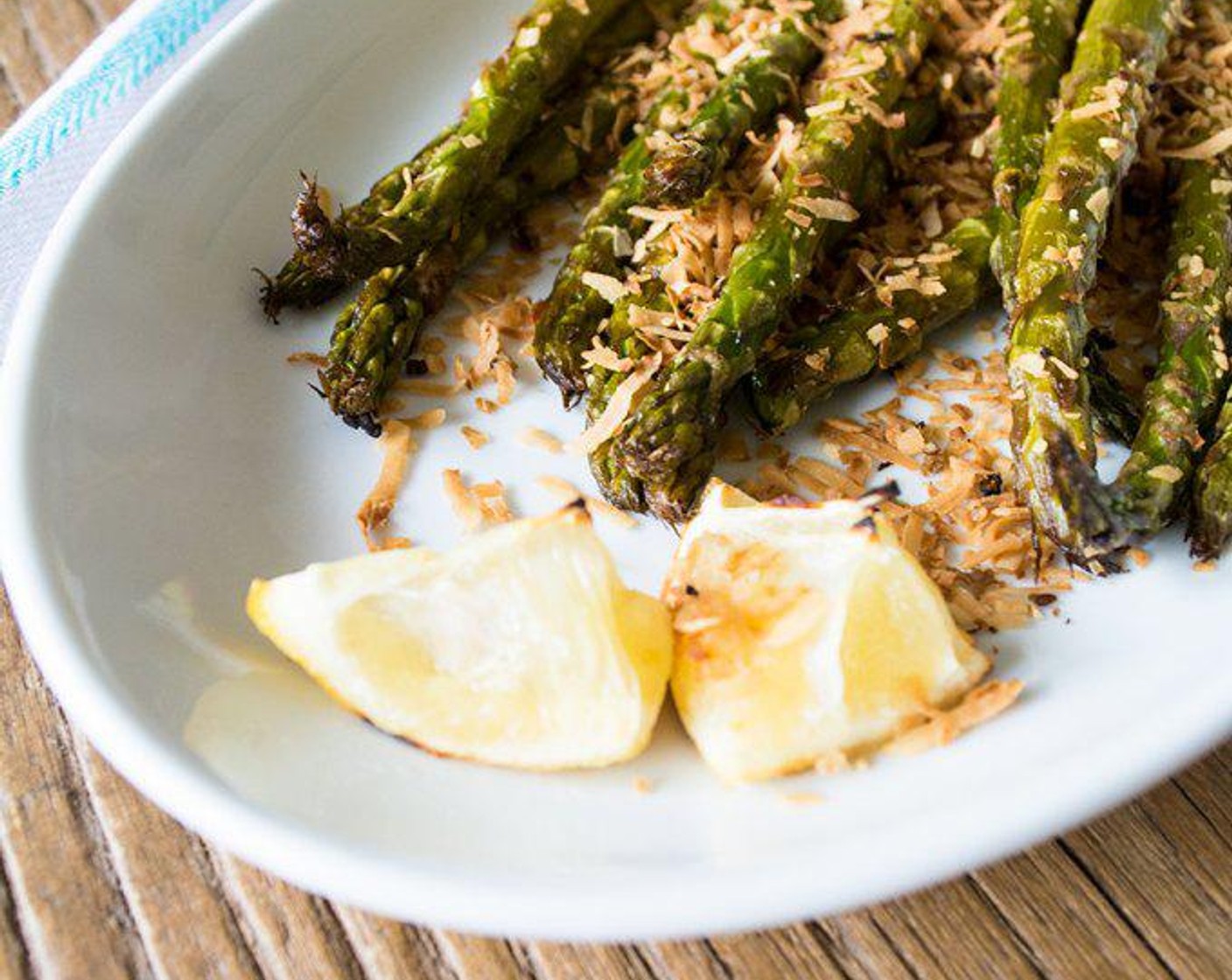 Lemon Ginger Asparagus with Toasted Coconut